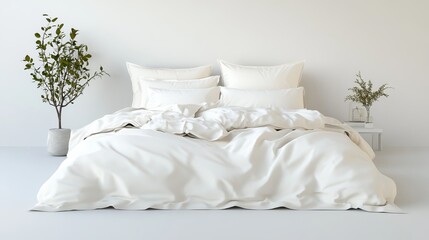 3D Watercolor Bed Linens with Bold Outlines | Modern Bedding Design