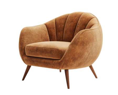 An armchair isolated on white transparent background