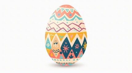 Colorful Easter Egg with Geometric Pattern - Festive Spring Decoration