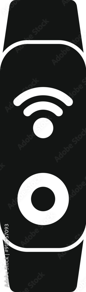 Poster smart watch showing wifi connection icon in simple style on white background