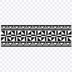 Polynesian tattoo design tribal border. Tribal design ethnic ornament maori band. Samoan Tattoo ribbon sleeve bracelet. Fabric seamless isolated hawaiian armband pattern on white background.