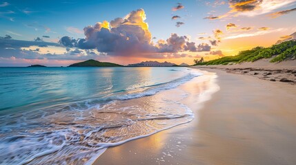 Beautiful sunrise in beach, natural landscape