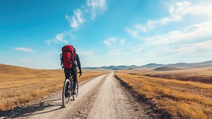 Fototapeta premium Cycling Adventure on a Sunny Day