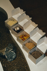 a treat of sweet delicious doughnut in sunny day at the cake shop