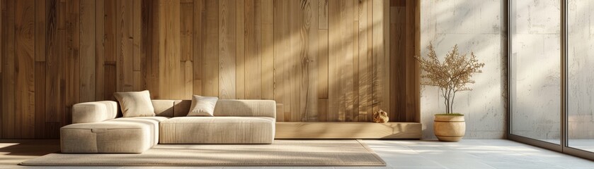 Modern Wooden Style Wallpaper with Duotone Color Scheme for Contemporary Interiors