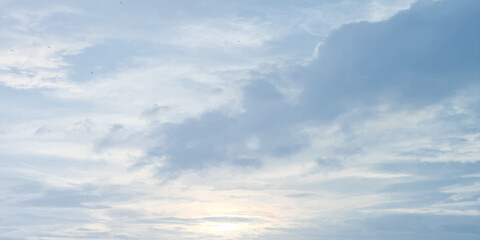blue soft sky clouds Light dusk, blurred focus white fluffy Darkening clouds sunshine Ethereal Landscape shot incredible sky dramatic sky emotion love winter snow pattern storm template use canvas sp
