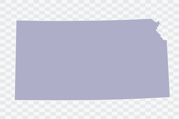 KANSAS Map silver Color on White Background quality files Png Art & Illustration