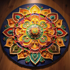 Fototapeta premium mandala made of colored sand.