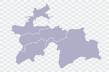 Tajikistan Map silver Color on White Background quality files Png Art & Illustration