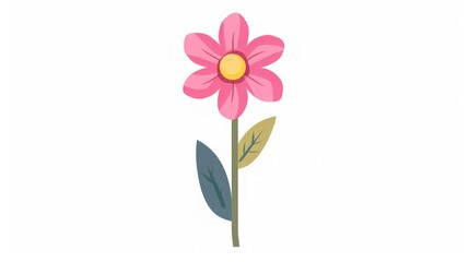 Naklejka premium Pink Flower Illustration - Simple Floral Design