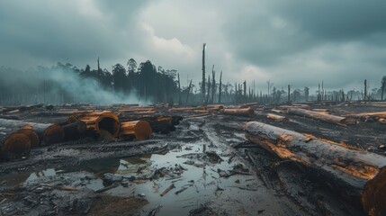 Deforestation: A Landscape Scarred by Logging
