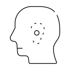 plastic surgery, ear loss line icon vector. plastic surgery, ear loss sign. isolated contour symbol black illustration