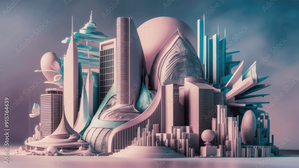 Poster abstract architectural backdrop featuring 3d rendering and illustration