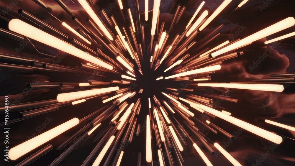 Poster illuminated abstract background featuring dynamic rods