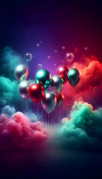Colourful metallic balloons