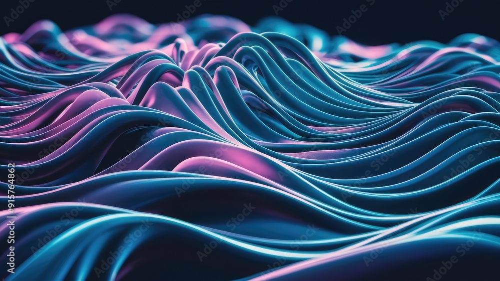 Aufkleber dynamic wave patterns abstract representation of vibrational motion in modern scientific research