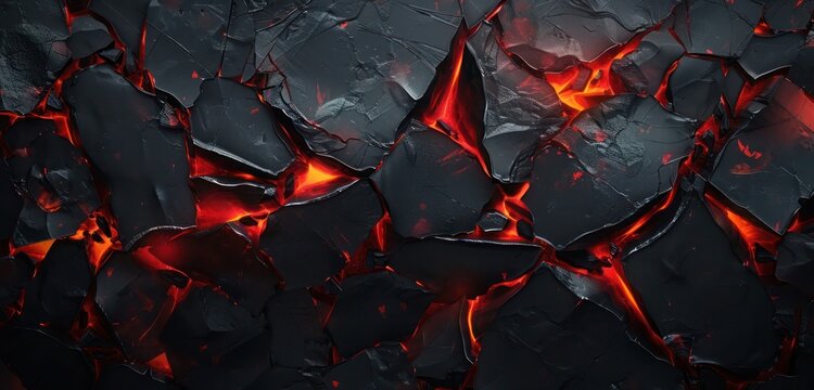 Abstract Background, dark obsidian black with vibrant ruby red details