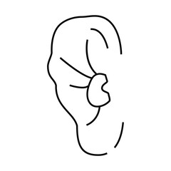 broken wrestler boxer ear line icon vector. broken wrestler boxer ear sign. isolated contour symbol black illustration