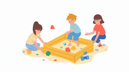 Children Playing in a Sandbox: A Moment of Joy and Imagination