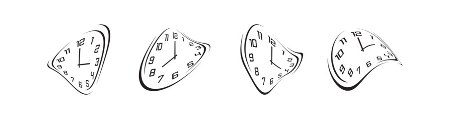 Deformed wall clock designed with simple details