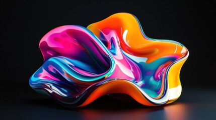 Obraz premium Abstract Colorful Liquid Sculpture on Black Background