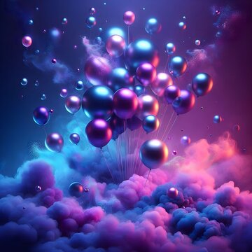 3d rendered illustration of party decoration