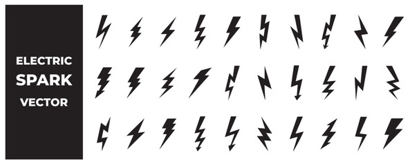 Electric spark vector  set