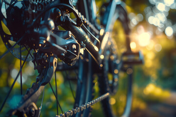 Close-up of a Bicycle's Rear Derailleur