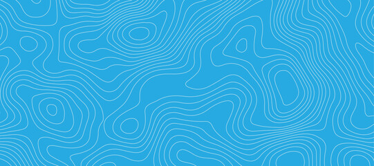 Light blue luxury topographic lines map background .modern technology wave curve line contour map design .seamless geography grid vector illustration .