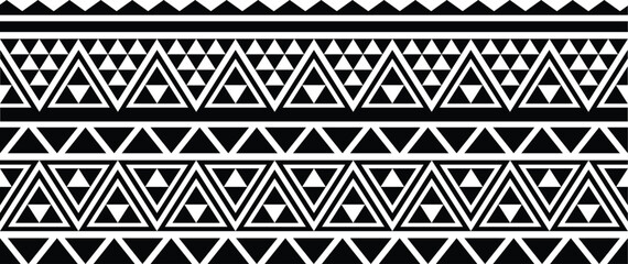Polynesian pattern tribal tattoo border. Tribal  tattoo geometric fore arm samoan band.Tattoo eps forearm samoan bracelet. Fabric seamless isolated hawaiian pattern on white background.