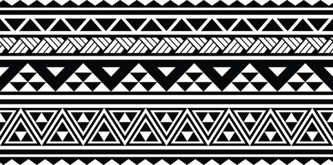 Polynesian pattern tribal tattoo border. Tribal  tattoo geometric fore arm samoan band.Tattoo eps forearm samoan bracelet. Fabric seamless isolated hawaiian pattern on white background.