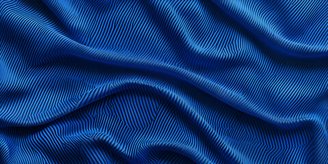 Naklejka premium Close-Up of Wrinkled Blue Fabric with Textured Surface