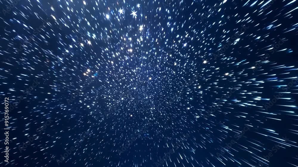 Poster animation of abstract cosmic background. hyper jump into another galaxy. speed of light, neon glowin