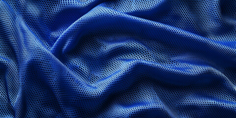 Naklejka premium Close-Up of Blue Fabric with Crinkled Texture and Slight Sheen