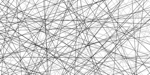 Abstract industrial Design random lines black on white background.Geometric seamless minimalist pattern with straight lines design.luxury black geometric random chaotic lines.squares and triangle line