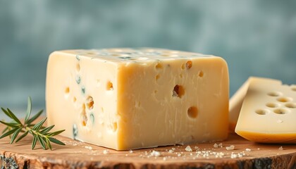 Close up of a block of cheese