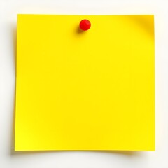 A blank yellow sticky note., isolated white background