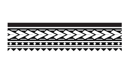 Polynesian pattern tribal tattoo border. Tribal  tattoo geometric fore arm samoan band.Tattoo eps forearm samoan bracelet. Fabric seamless isolated hawaiian pattern on white background.