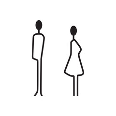 Lavatory and restroom sign for man and women isolated icon graphic vector