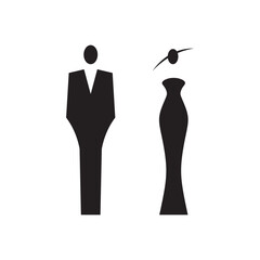 Lavatory and restroom sign for man and women isolated icon graphic vector