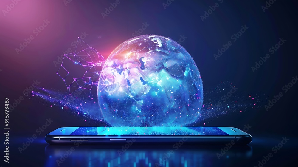 Aufkleber world wide web on phone via wireless satellite network technology