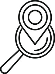 Magnifying glass searching location icon, outline style, perfect for web and mobile apps