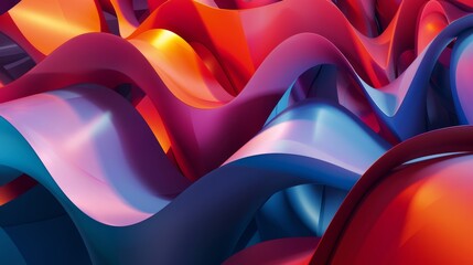 Fototapeta premium Abstract ribbon waves glass shape. Beautiful abstract background. Modern abstract background.