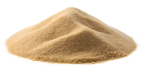 Single sand dune mound with wavy texture, isolated against transparent background