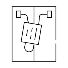 seal on box with votes line icon vector. seal on box with votes sign. isolated contour symbol black illustration