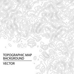 Abstract military topographic map background. Geographic pattern or landscape backdrop. Mountain terrain or path. Cartography relief. Vector illustration.