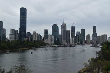 Fototapeta premium The big city skyline of Brisbane in Queensland, Australia