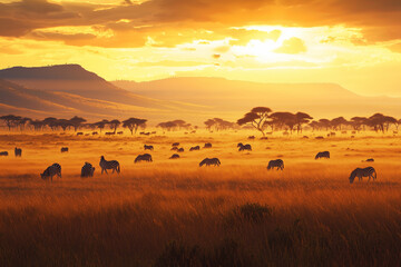 Obraz premium Sunset in the African Savanna