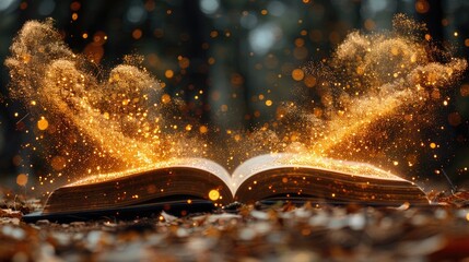 Conceptual image of light beams from a book and computer crossing paths, symbolizing blended learning 8K , high-resolution, ultra HD,up32K HD  