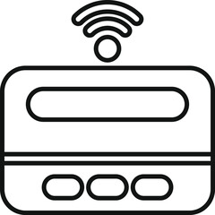 Outline style icon representing a credit card showing wireless payment system concept
